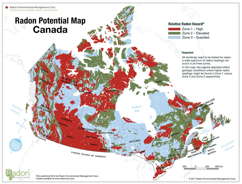 Radon Potential Map of Canada